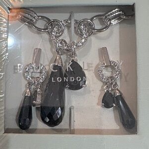 Buckley London Silver and Black Jewelry Set